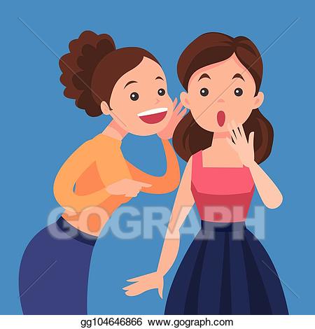 Eps vector caucasian woman. Secret clipart friend