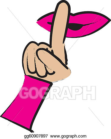 Secret clipart quiet. Vector stock shush illustration