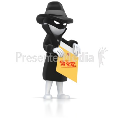 Spy opening top envelope. Secret clipart secretive