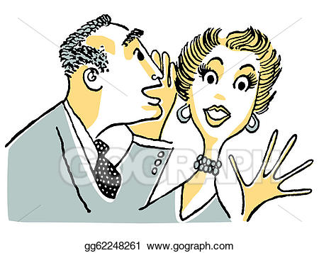 Secret clipart sharing. Stock illustration a man