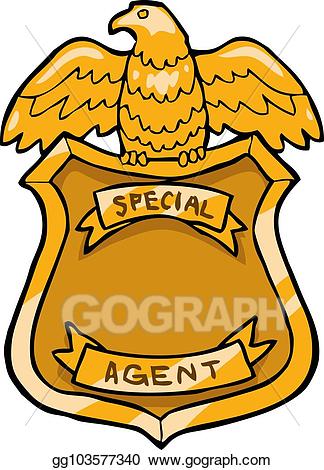 Secret clipart special agent. Vector stock badge illustration