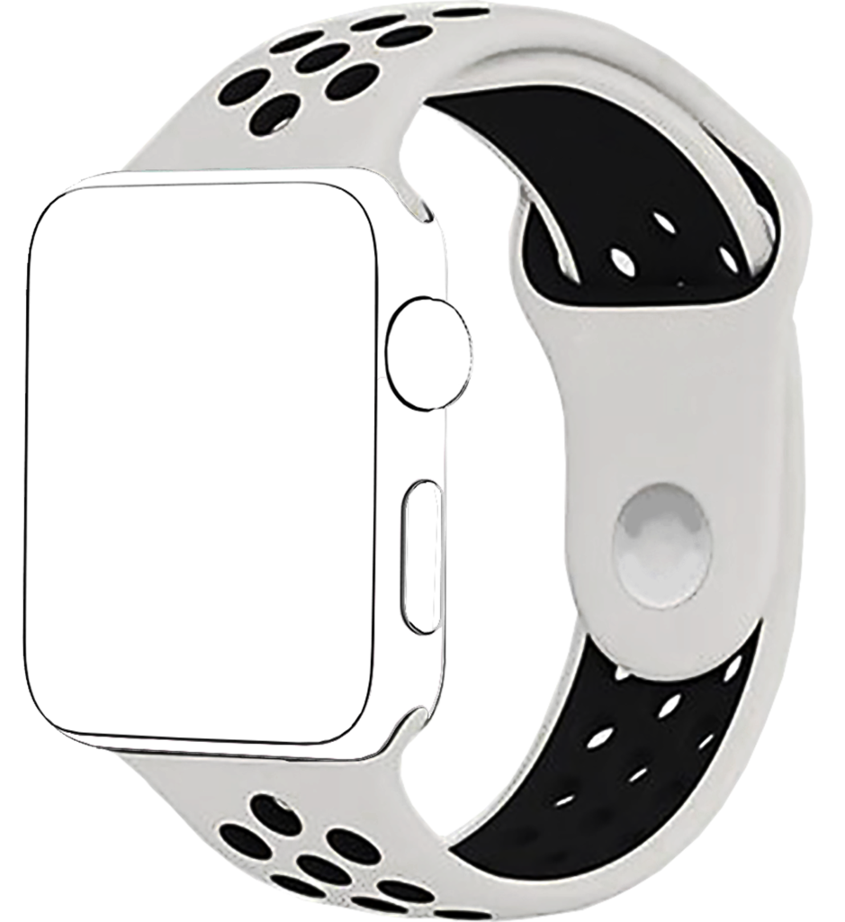 See clipart apple watch. White black band for