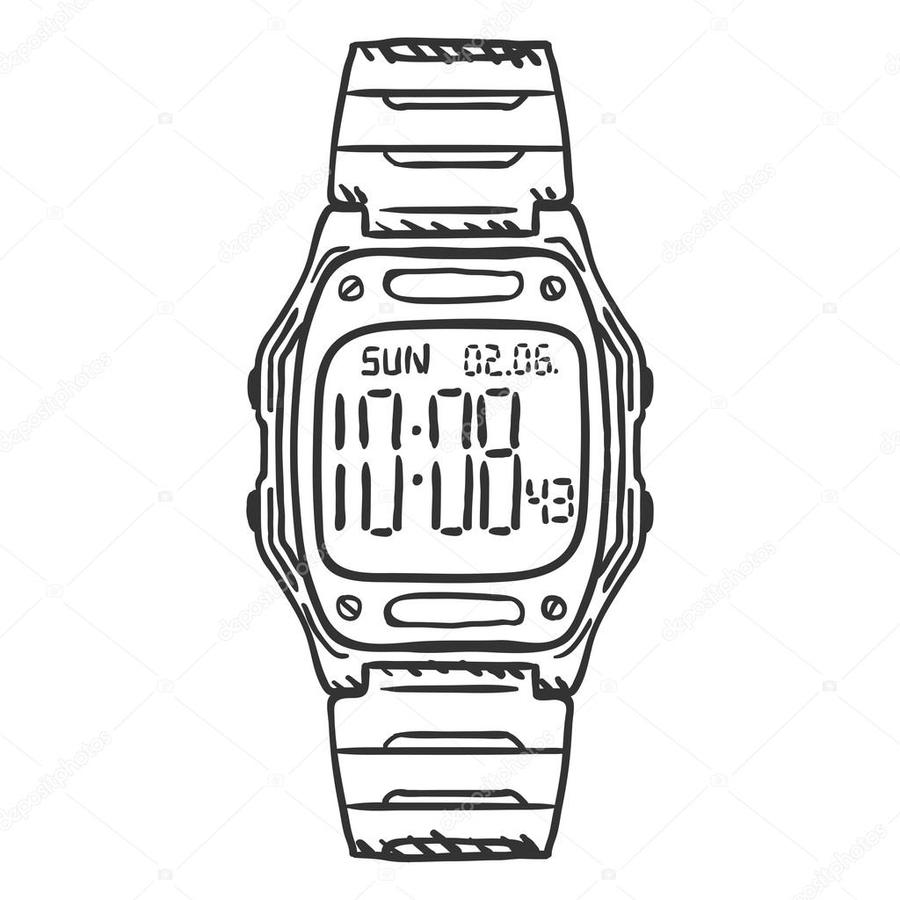 see clipart digital watch