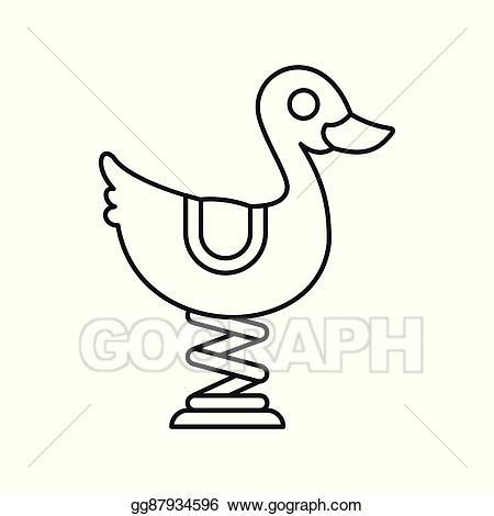 Vector stock duck spring. See clipart outline