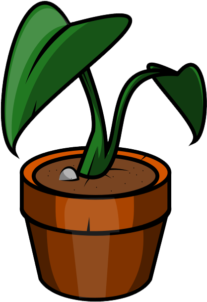 Potted plants transparent background. Seedling clipart gamala