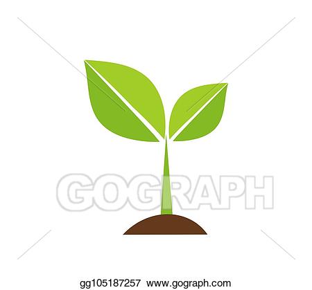 Eps vector icon stock. Seedling clipart healthy plant
