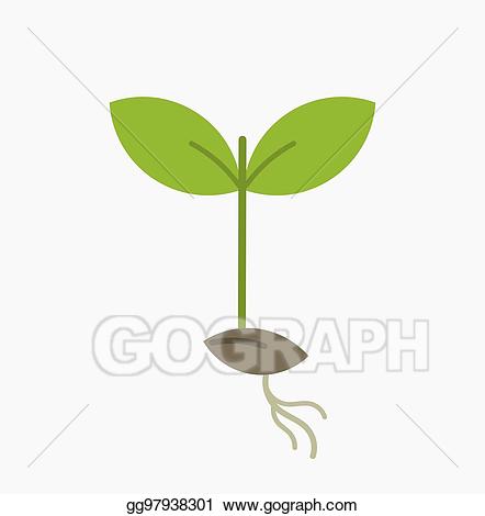 Seedling clipart little plant. Vector illustration 