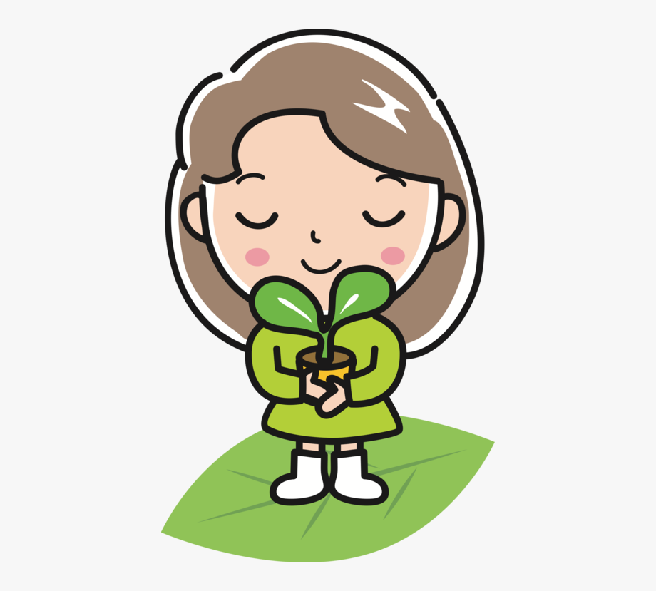 Girl with woman plants. Seedling clipart plant based diet