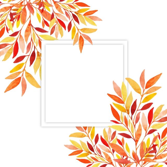 September clipart beautiful leaf. Watercolor autumn leaves frame