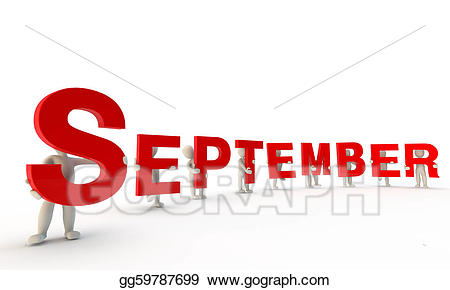 september clipart september word