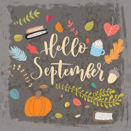 Hello station . September clipart vintage