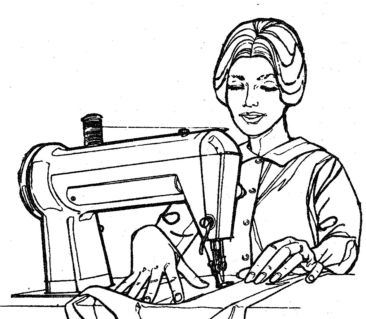 sewing clipart black and white