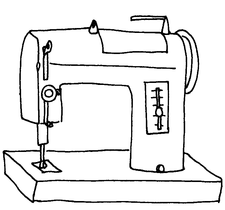 sewing clipart black and white