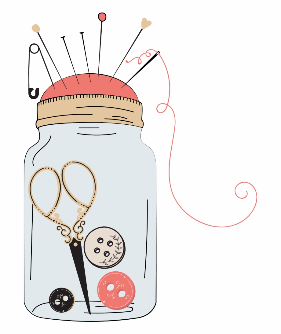 Sewing clipart button needle. Free png 
