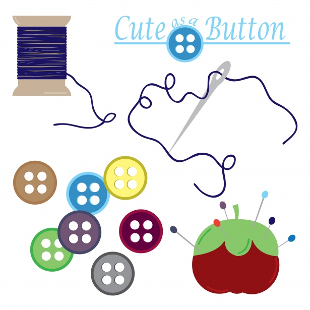 Sewing clipart button needle. Thread free stock photo