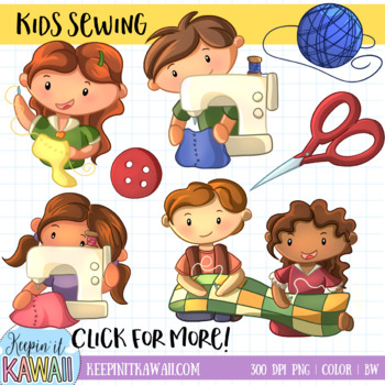 sewing clipart child
