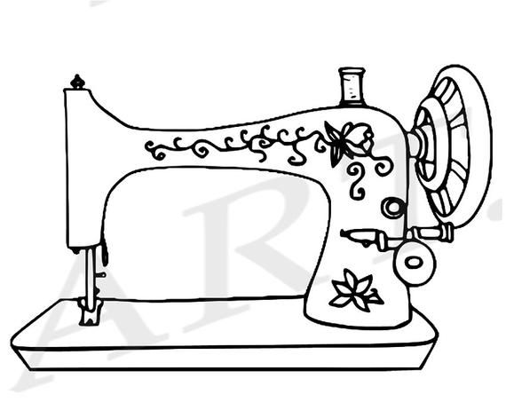 sewing clipart drawing