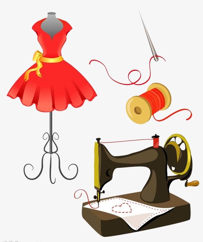 Clothing production machine make. Sewing clipart dress repair shop