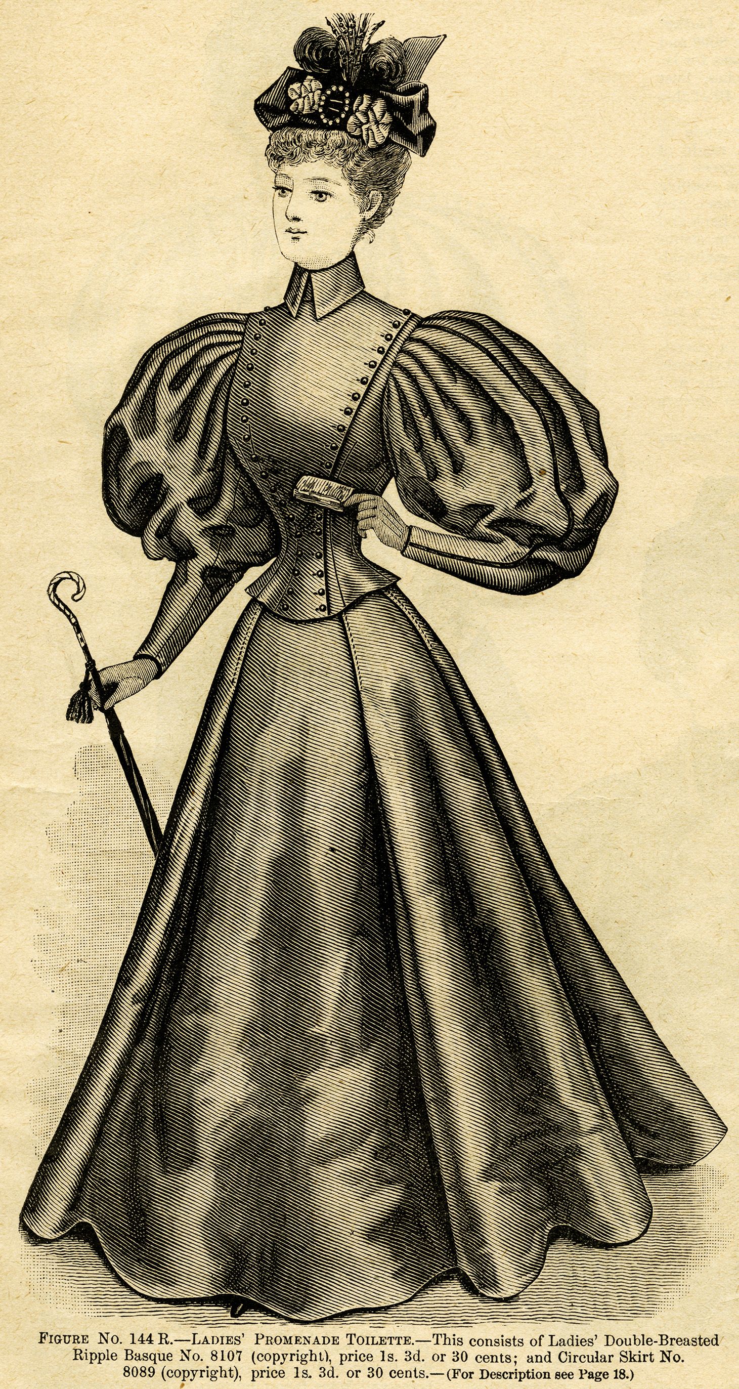 sewing clipart victorian lady