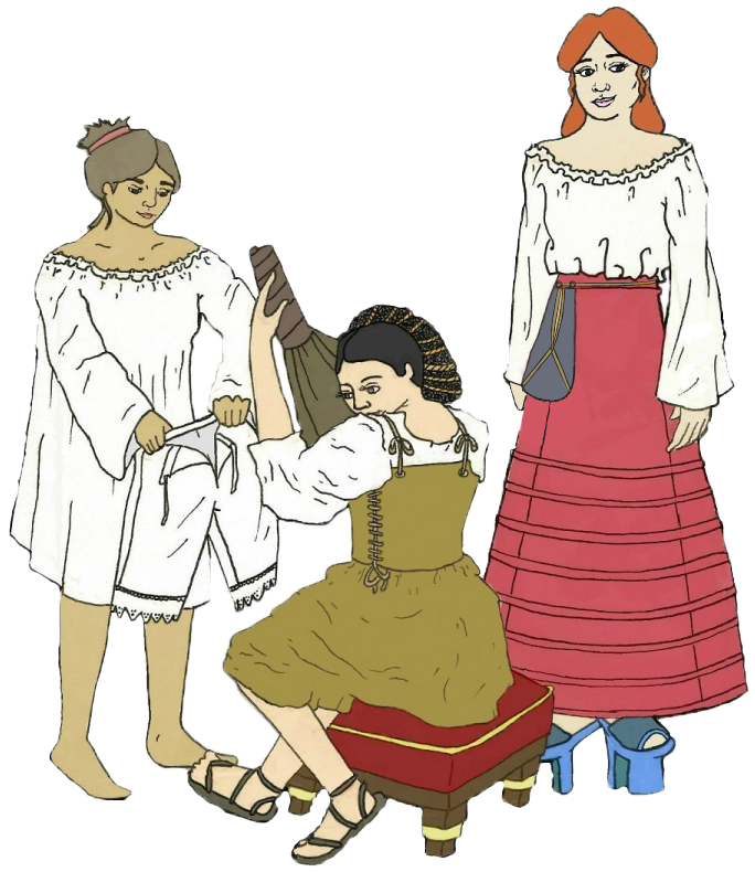sewing clipart victorian lady