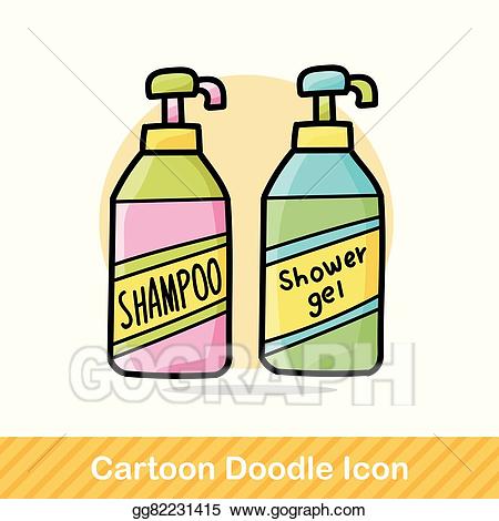 Vector doodle illustration gg. Shampoo clipart