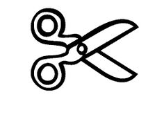 Scissors black and white. Shears clipart outline