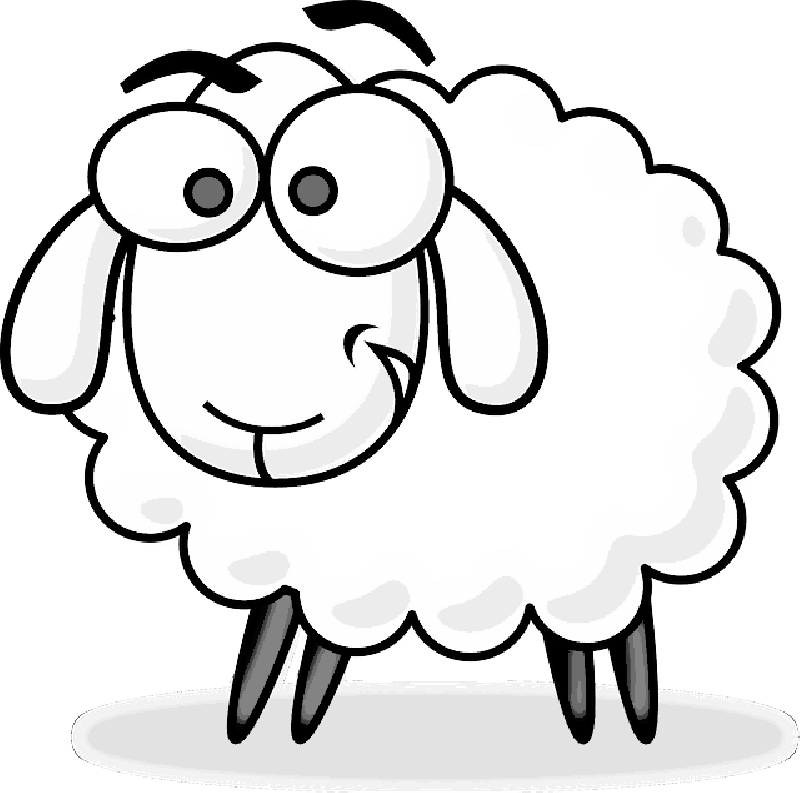 sheep clipart black and white