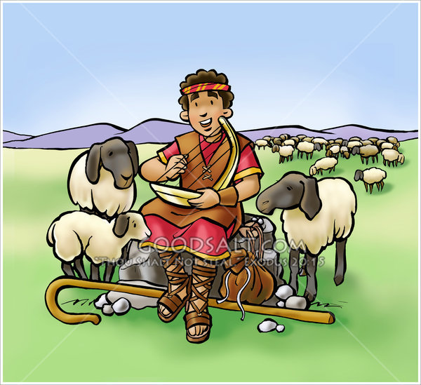 Sheep clipart david. Shepherd boy sings to