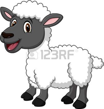 Sheep clipart vector. Funny illustration of cartoon