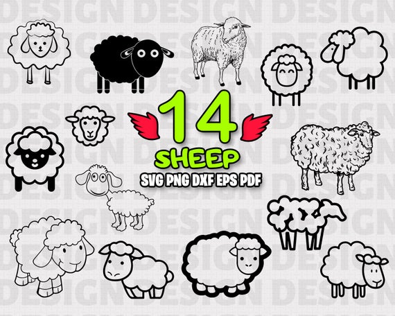 Sheep clipart vector. Svg silhouette cut file