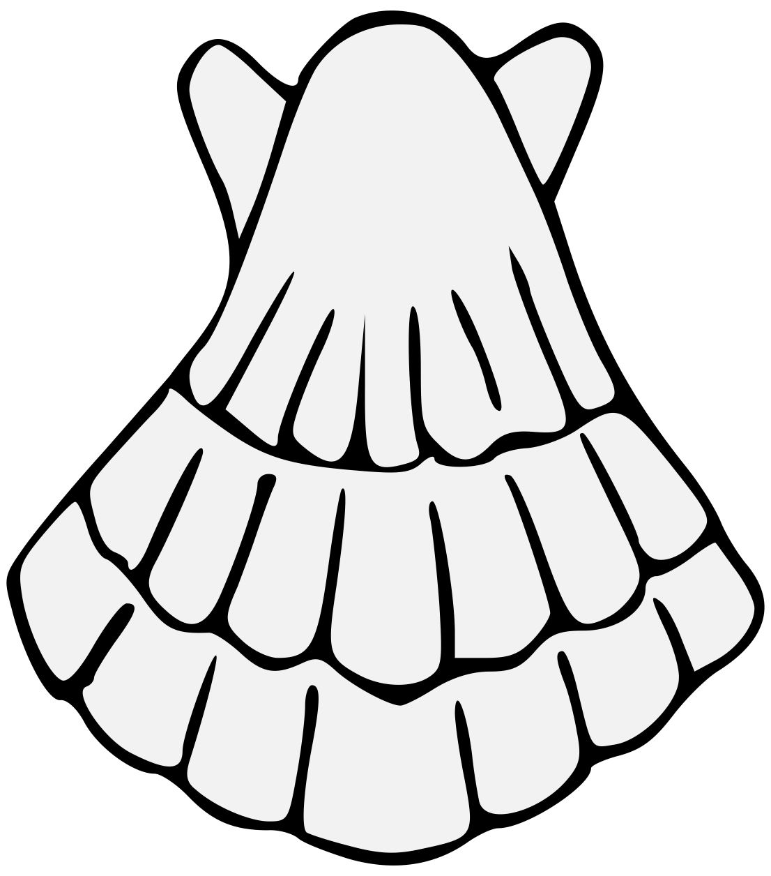 Shell clipart escallop. Traceable heraldic art pdf