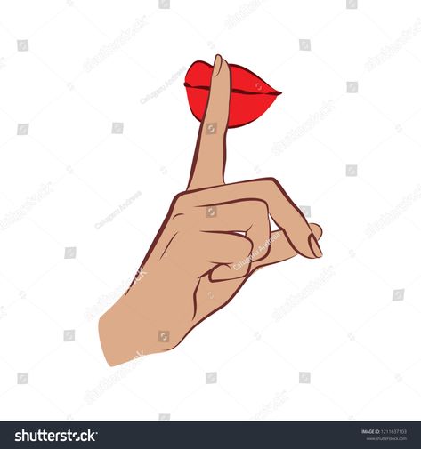 shhh clipart hand over