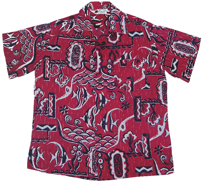 Mid century malihini cotton. Shirt clipart aloha shirt