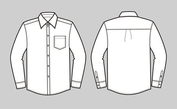 Down vector fashion flat. Shirts clipart button up shirt