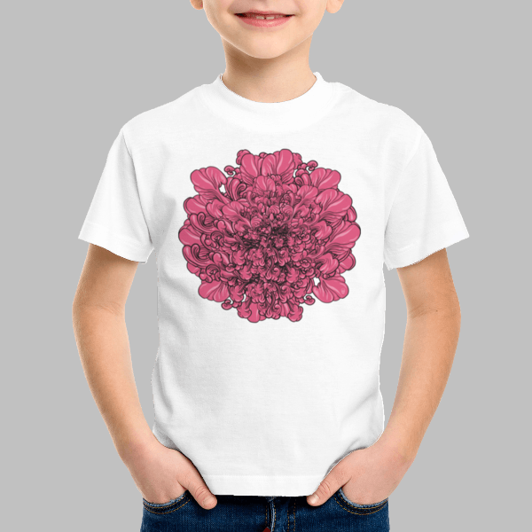 Shirt clipart floral shirt. Pink flower kids t