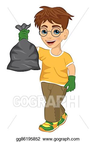 Eps illustration cute teenager. Shirt clipart yellow bag