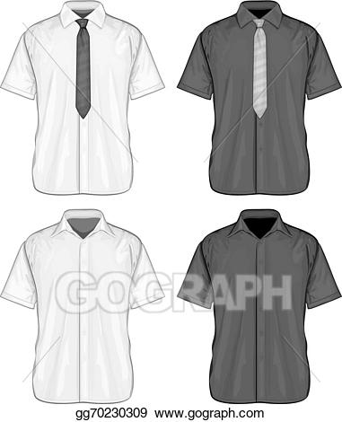 Shirts clipart button up shirt. Vector art short sleeve
