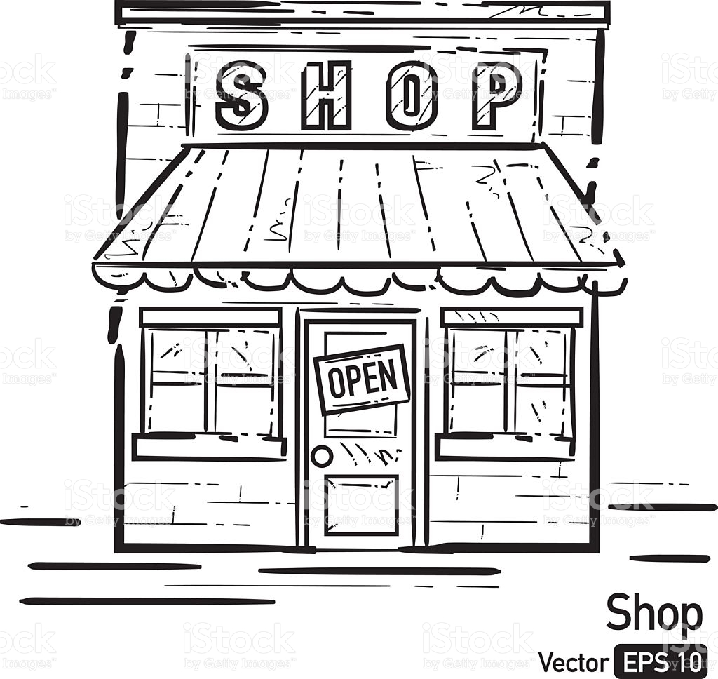 Shop clipart black and white, Shop black and white Transparent FREE for
