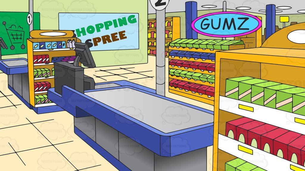 shop clipart checkout supermarket