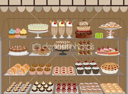 Shop clipart pastry shop. Sweet showcase store food