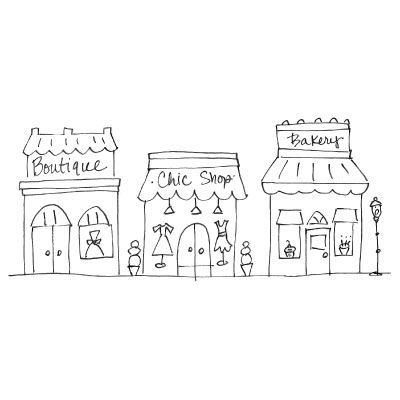 Shop clipart row shop. Of shops digi stamp