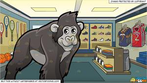 Shop clipart sporting goods store. A gorilla on all
