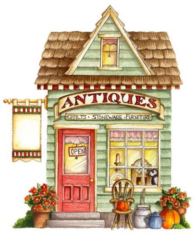 The perfect antique design. Shop clipart village shop