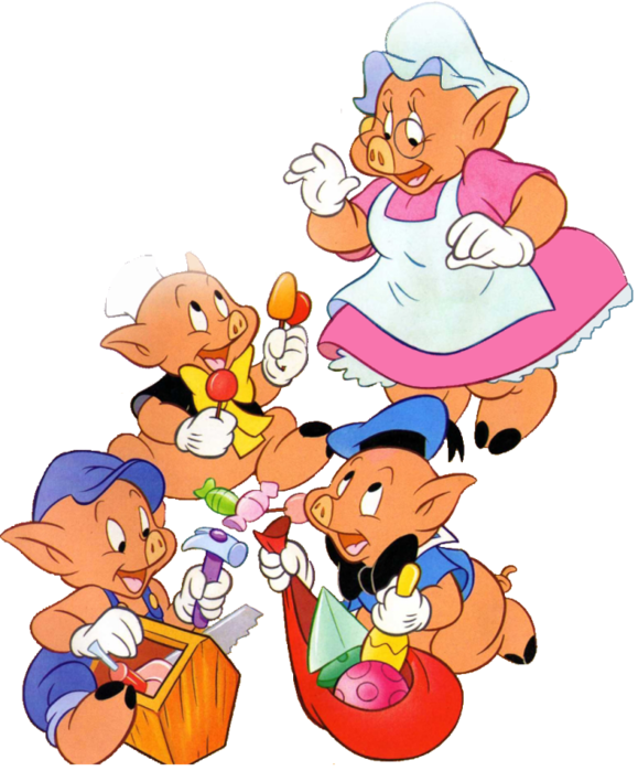 Short clipart los. Tres chanchitos ilustraciones canciones