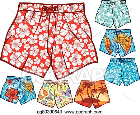 Swimsuit clipart man shorts. Vector stock swim collection