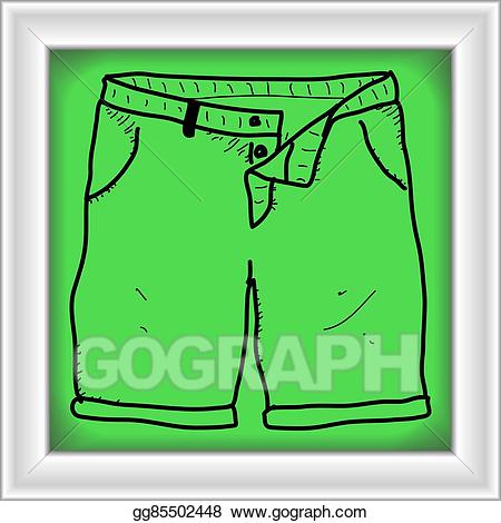 Vector stock simple doodle. Short clipart pair shorts
