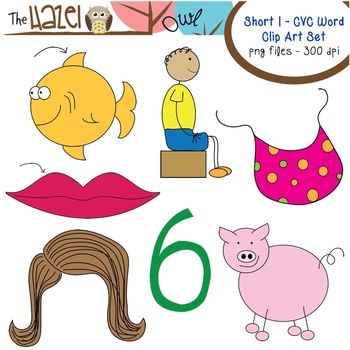 Cvc word clip art. Short clipart vowel sounds