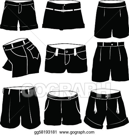 Vector various illustration . Short clipart womens shorts