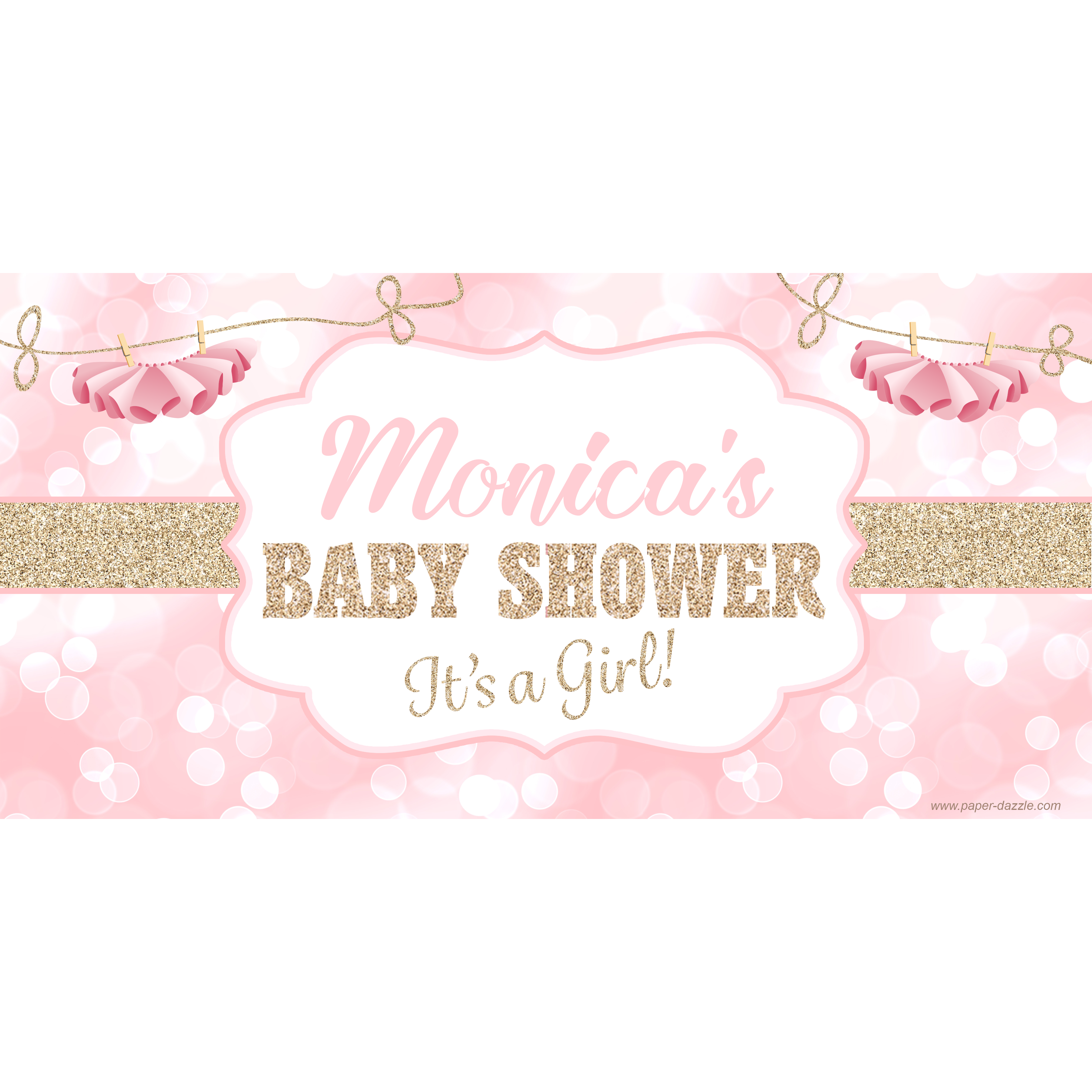 Tutu baby shower . Sparkle clipart banner