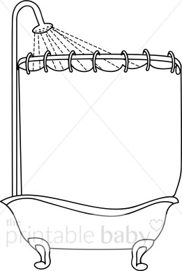 showering clipart black and white